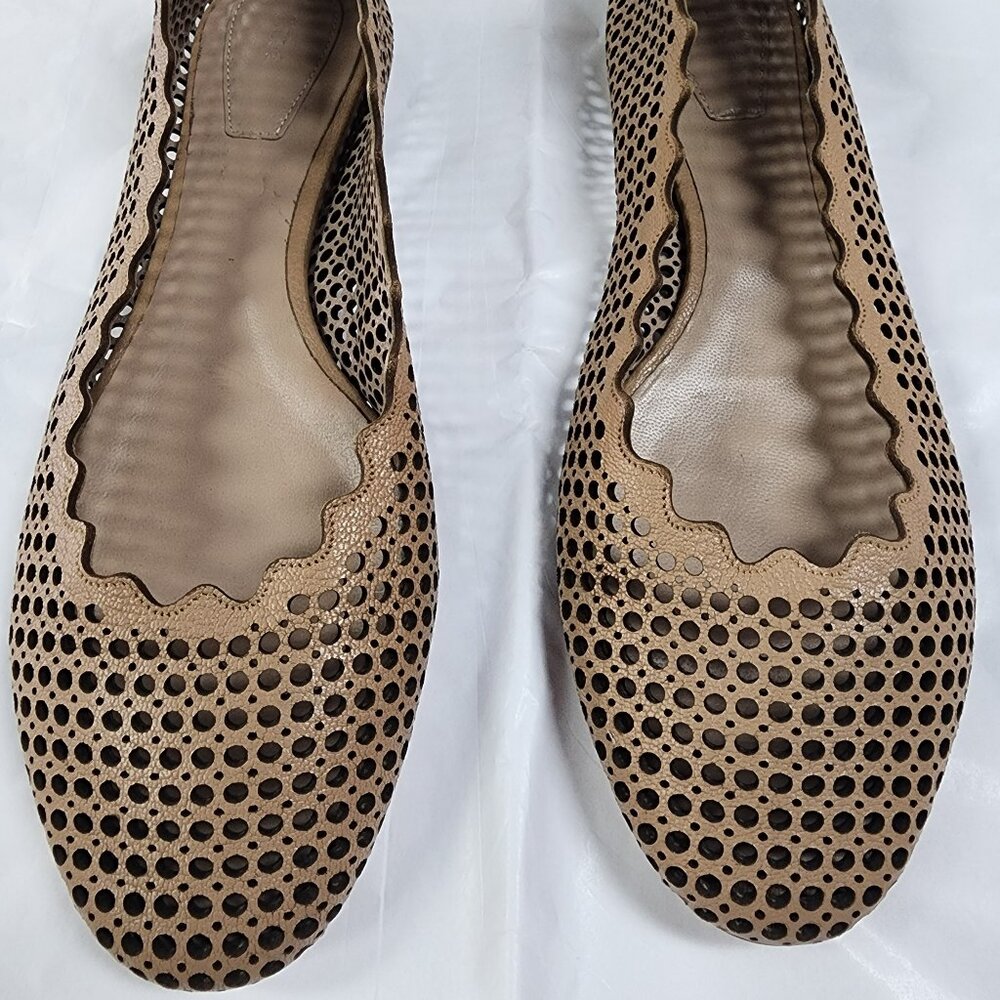 Chloe Perforated Leather Ballet Flats